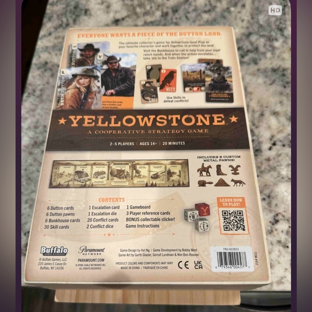 Yellowstone Wooden Board Game UNUSED - Picture 7 of 7